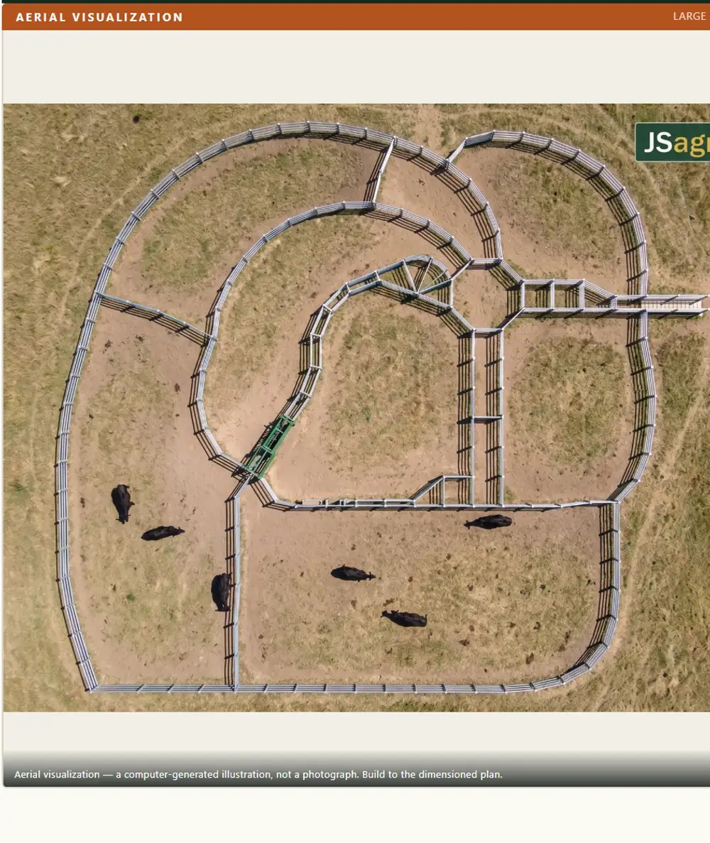 Aerial visualization of the finished corral