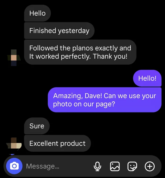 Message from a buyer: followed the plans exactly and it worked perfectly